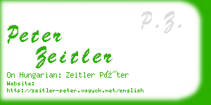 peter zeitler business card